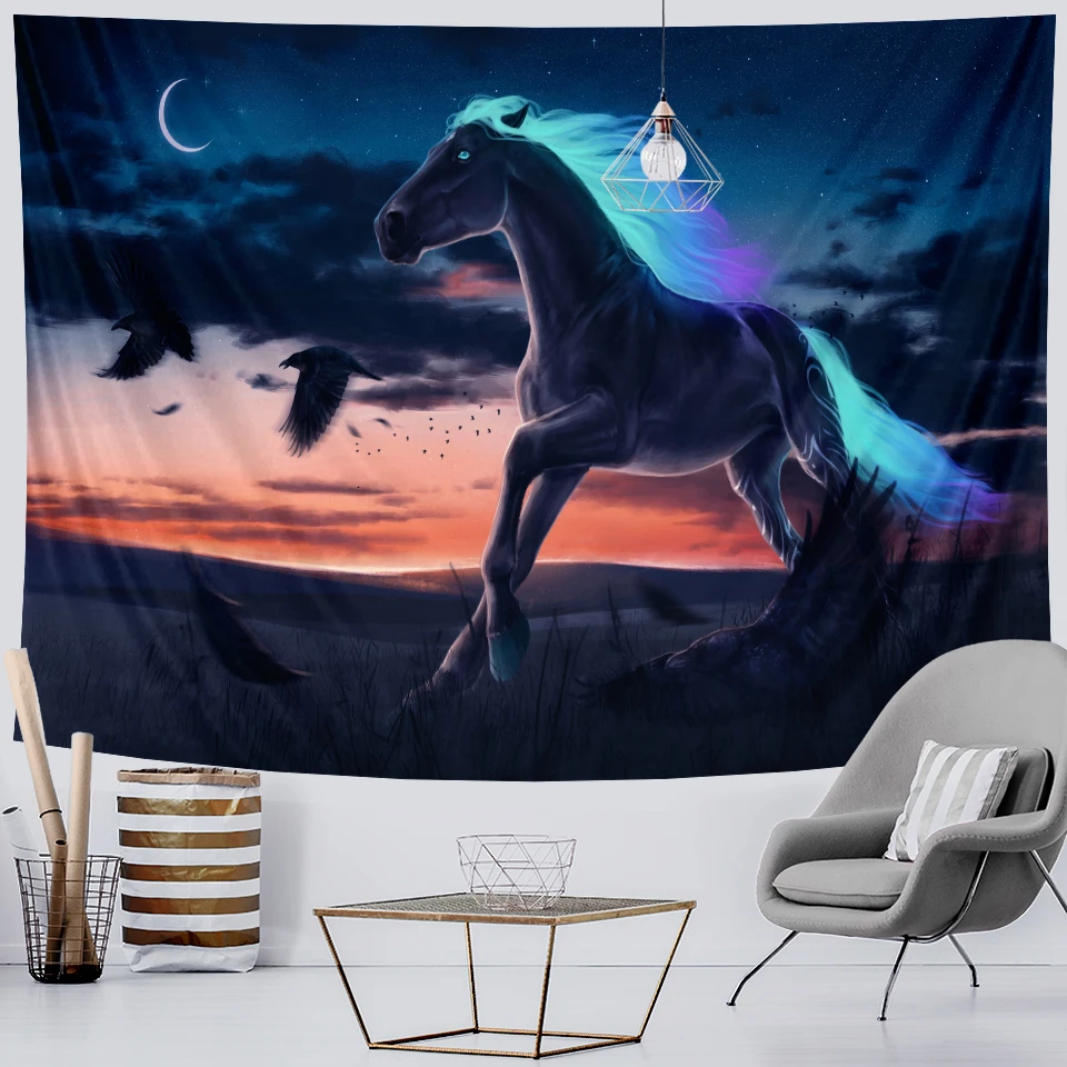 Психоделическая сцена Животное Искусство Гобелен Мандала гобелен хиппи Богемия