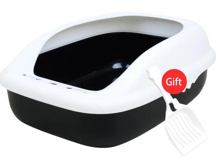 Black HIPET Pet унитаз, поднос для кошачьего туалета, пластиковая коробка, анти-всплеск, не скользит, легко чистится, внутренний унитаз, песочница для собак, кошек, поднос - Цвет: Black