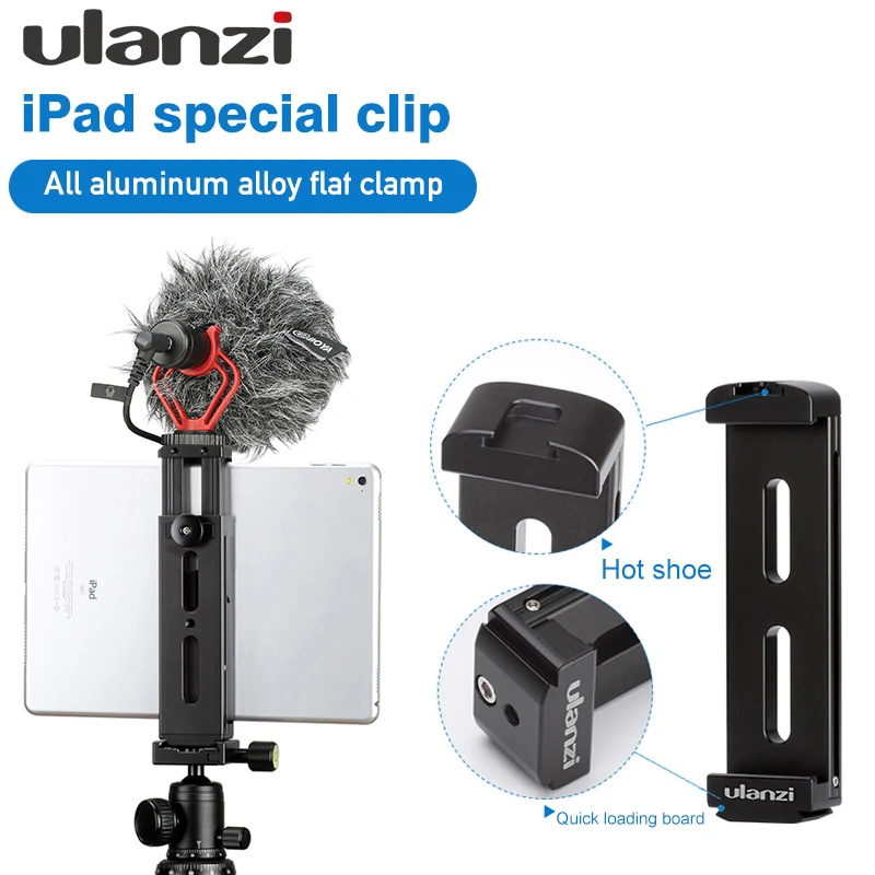 

Ulanzi U-Pad Pro алюминиевый штатив для планшета с зажимом Холодный башмак для iPad Pro/ iPad Mini штатив для камеры с микрофоном BOYA BY-MM1