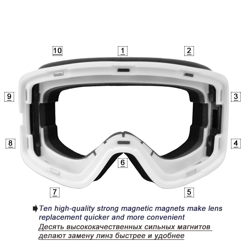 Наушники для горных лыж Outdoor Cylindrical Magnetic Skiing Ski Goggles Snowboard Snow Eyewear Anti-Fog Mask Glasses Full REVO Coating UV Protection.
