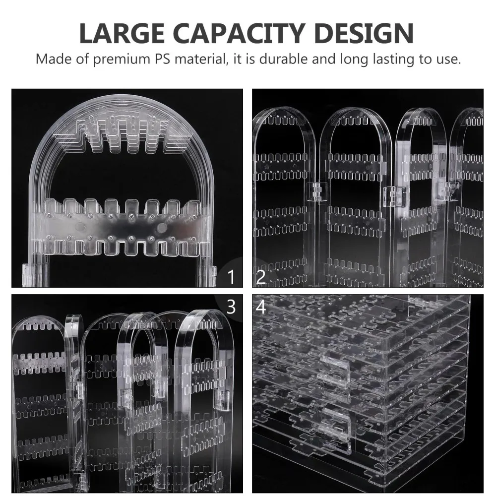 

1Pc Large Capacity Jewelry Display Rack Creative Earrings Holder Transparent