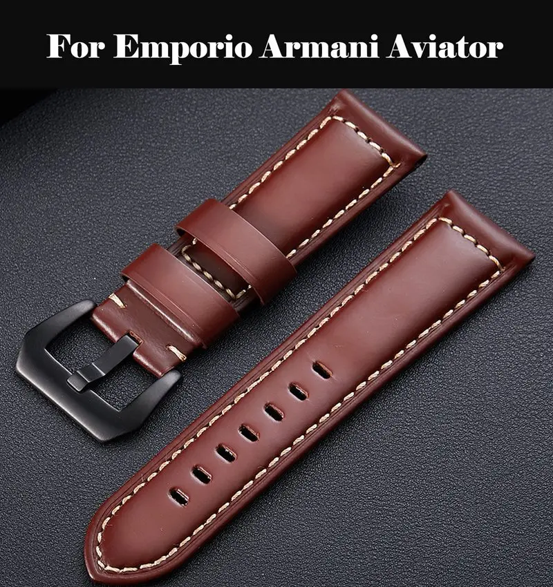 Ремешок для часов из натуральной кожи 12-24 мм стальной ремешок с пряжкой 22 Emporio