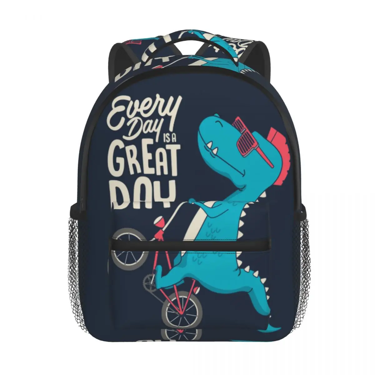 2022 Children Backpack Toddler Kids School Bag Cute Dinosaur On Bicycle Kindergarten Bag for Girl Boys