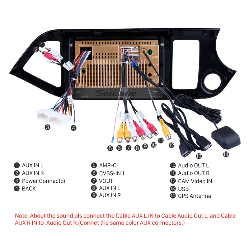 Seicane Android 8 1 четырехъядерный Автомобильный GPS радио для 2011 2013 2014 KIA PICANTO Morning HD 1024*600