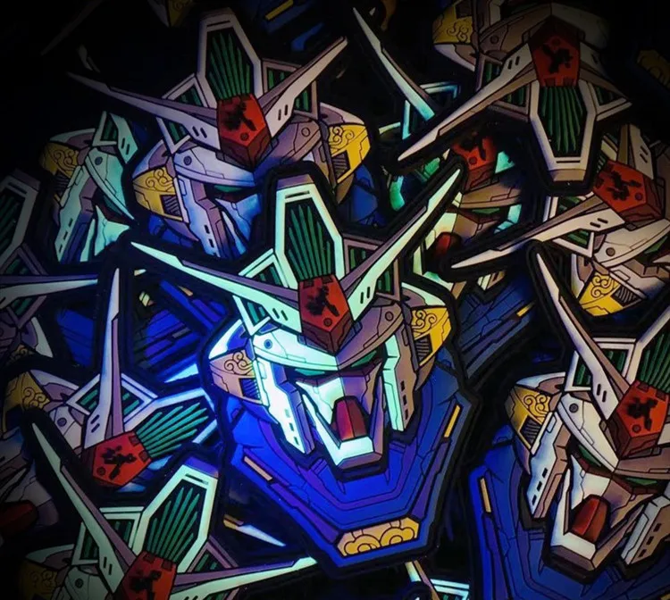 

PVC Patch GP02 Gundam Velcro Badge Armband 3D Luminous Personalized Backpack Stickers Tactical Wind Luminous DIY Decoration