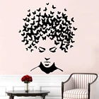 Художественный Декор для дома YOYOYU, украшение для салона красоты, девушка с бабочкой, волосы, наклейка на стену, украшение для гостиной