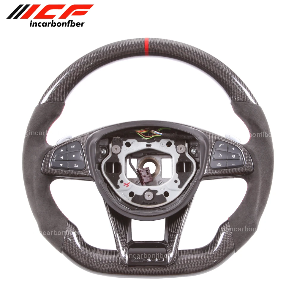 

Carbon Fiber Steering Wheel for Mercedes Benz C E S Class GLA CLA CLS GLE SLC SL AMG