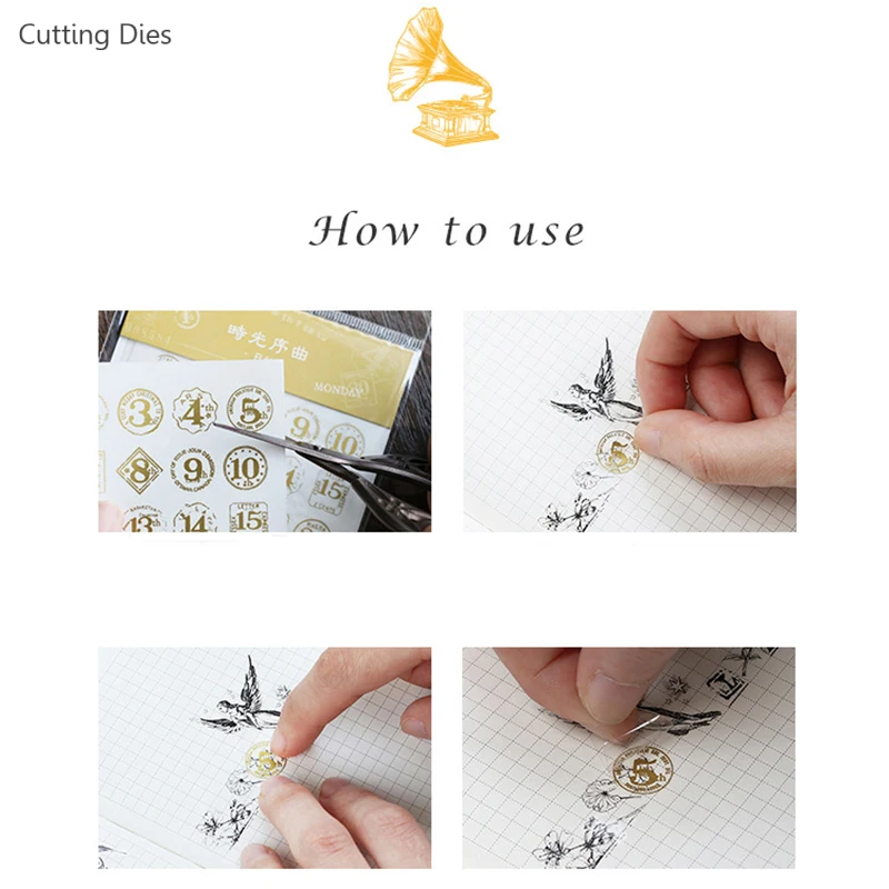 Винтажная бумажная наклейка с газетным принтом Набор стикеров для скрапбукинга