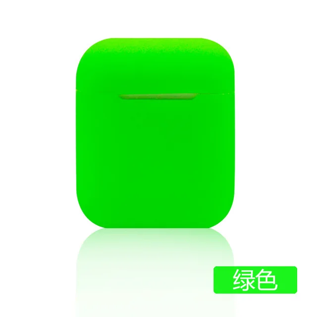 Зеленый ТПУ Силиконовые Bluetooth беспроводные наушники чехол для AirPods защитная сумка-чехол Аксессуары для кожи для Apple Airpods зарядная коробка - Цвет: Зеленый