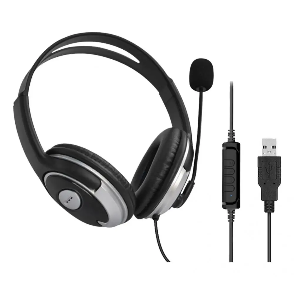 Компактные прочные USB-наушники с шумоподавлением проводные наушники из