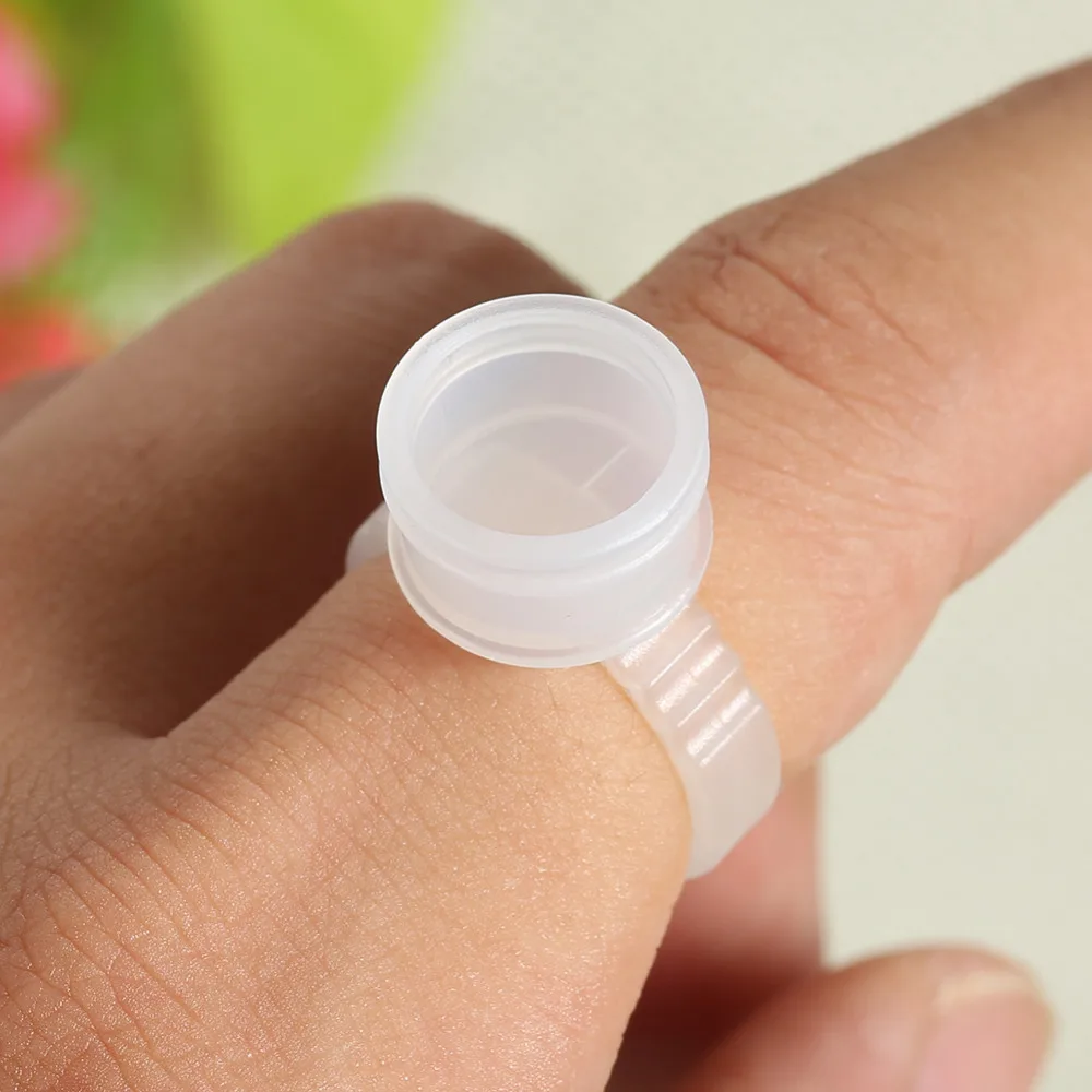 100 шт. одноразовые прозрачные кольца для татуировки с чернилами M бровей губ