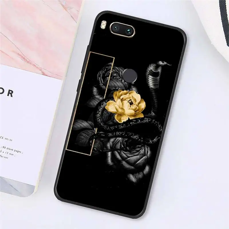 

Aesthetics Hand Snake Flower Snake Phone Case For Xiaomi Redmi note 7 8 9 t max3 s 10 pro lite Luxury brand shell funda coque