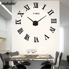 Muhsein современные настенные часы 3D римские цифры часы большие DIY настенные наклейки часы украшения дома немой кварцевые часы принимают оптом