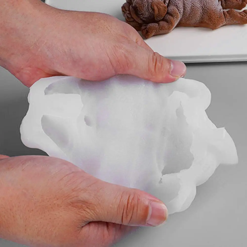 Силиконовая форма в виде собаки 3D печенья сделай сам для украшения торта топпера