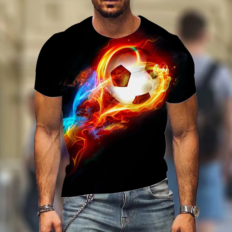 

Summer New Men's T-Shirt Football Graphic 3D T-Shirt Fashion Harajuku Top Casual Hot Selling Short Sleeve High Street Streetwear