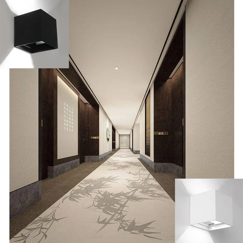 LED Wall Light Adjustable 7W 12W IP65 Square Waterproof Indoor Outdoor Aluminum Lamp Surface Mounted Bedroom Living Room | Лампы и