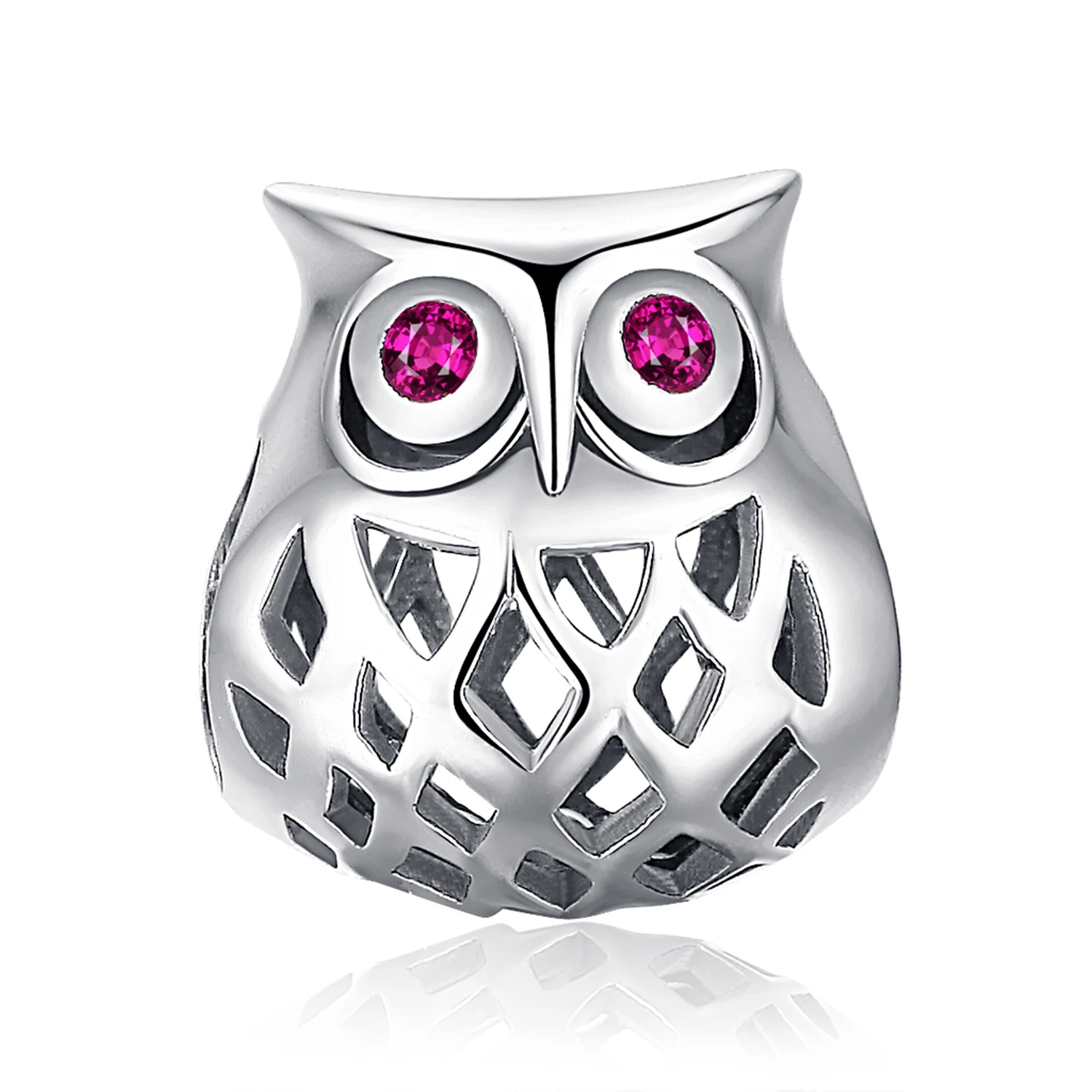 JewelryPalace 925 пробы серебро создания Рубин полые Сова шарики шарма приспосабливать Браслеты Лидер продаж подарок для Для женщин Мода ювелирные изделия