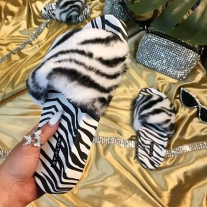 

Women's Fashion Slippers 2021 New Plush Ladies Comfort Shoes Women Indoor Casual Leopard Sexy Flat Shoe Female Footwear