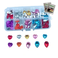 hl 1 box 100pcs heart drop shape sew on acrylic rhinestones bags shoes apparel sewing accessories diy crafts