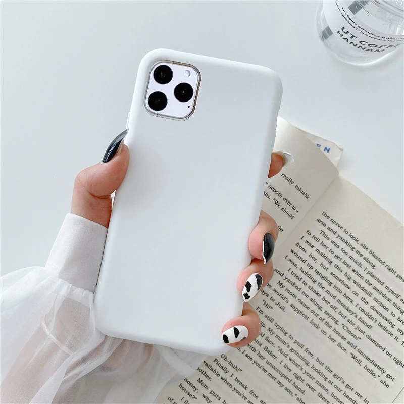 

Cute Candy Color Silicone Phone Case For iPhone SE 2 2020 11 11 Pro MAX 12 PRO MAX 12 MiNi Matte Soft TPU Back Protection Cover