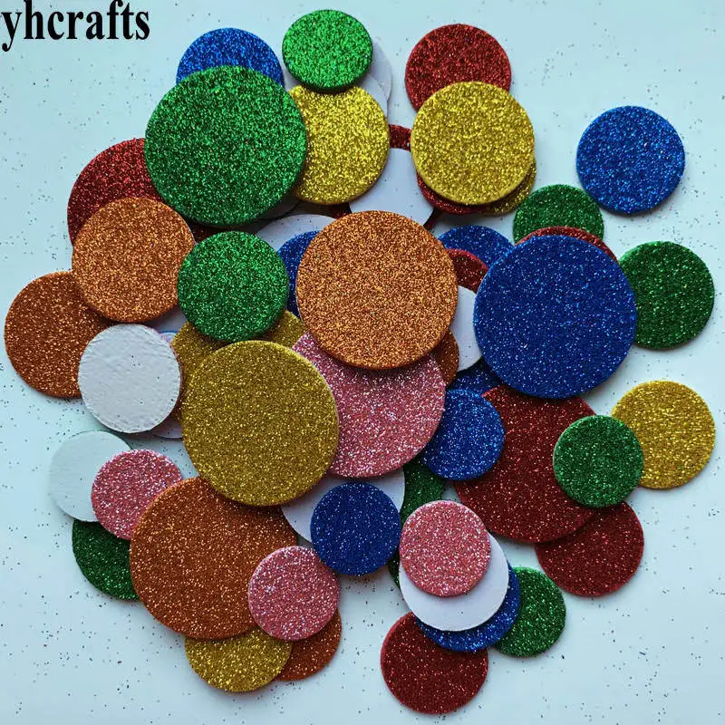 65PCS round 1 пакет/Лот. Блестящая пена Звездные наклейки, детские игрушки. Набор для скрапбукинга. Ранние развивающие игрушки для детского сада ручной работы домашние работы OEM - Цвет: 65PCS round