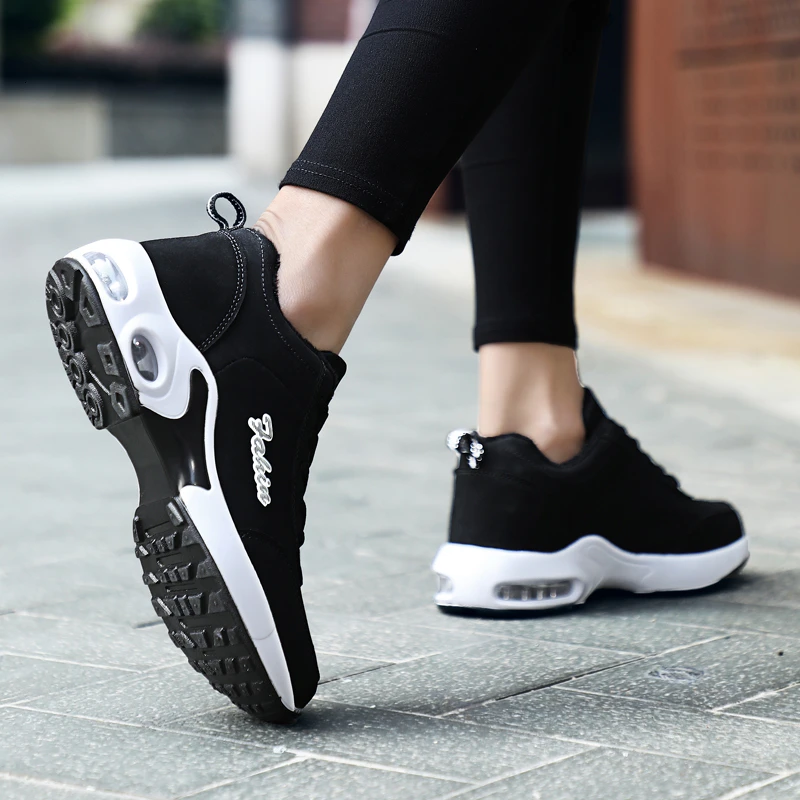 Женские кроссовки на платформе Сетчатые с воздушной подушкой Плюшевые теплые