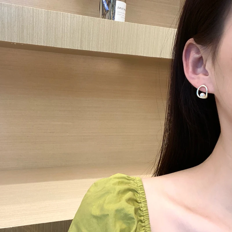 

S925 needle Trendy Jewelry Stud Earrings Simply Design Pretty Style Metal Alloy With Simulated Pearl Earrings For Girl Gifts