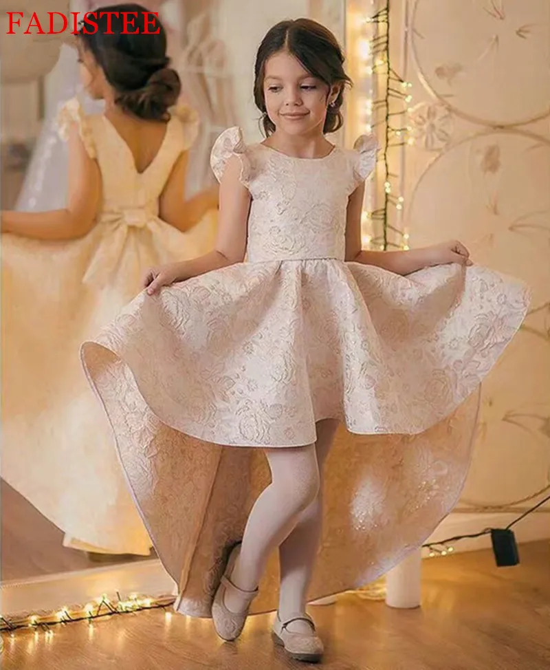 Фото Платье для девочки с цветочным принтом атласное формальное платье принцессы