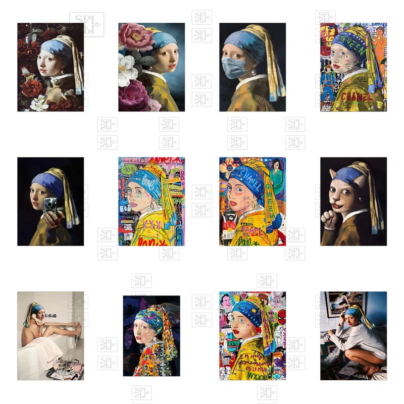 

5D Diy Diamond Painting Street Graffiti Art Diamond Mosaic Stitch Interior Paintings Girl with Pearl Earrings Picture Home Decor