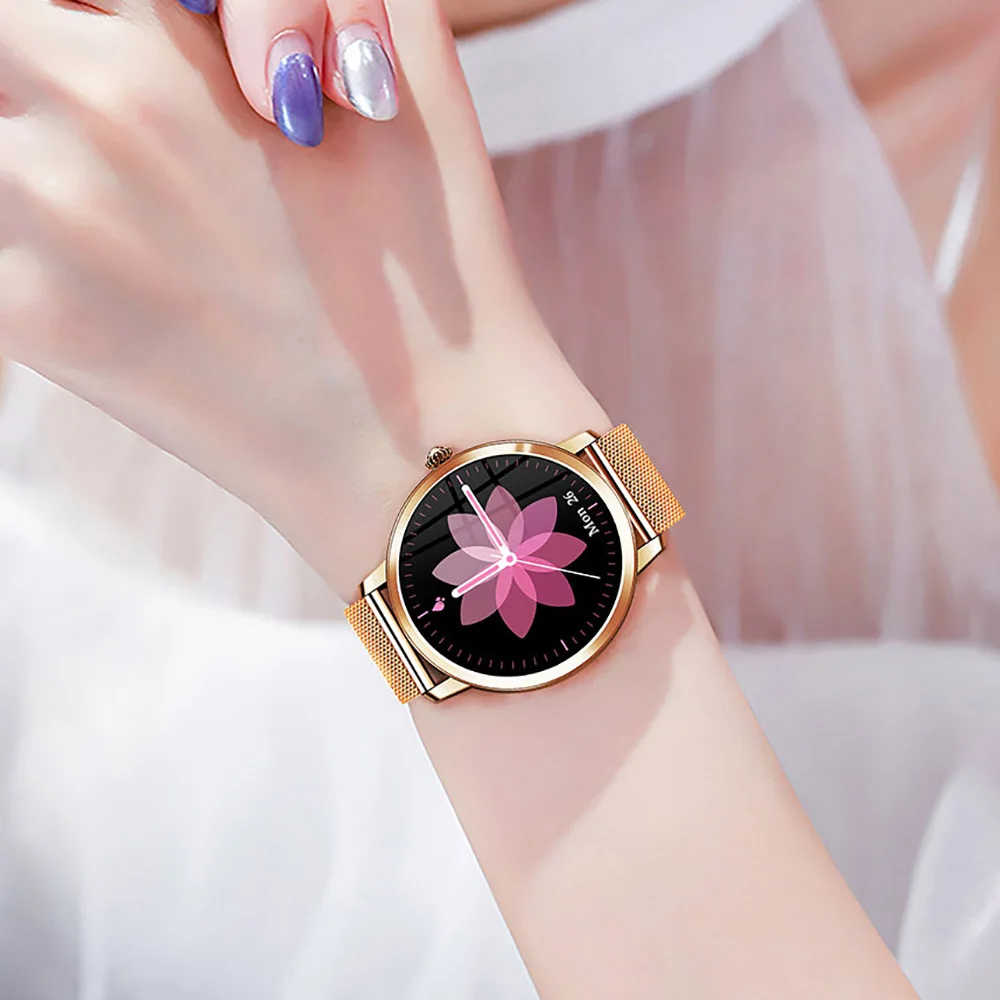 

Ультратонкий смарт-браслет с полным сенсорным экраном 1,09 дюйма, Модные Смарт-часы с пульсометром, тонометром, циклической схемой для женщин