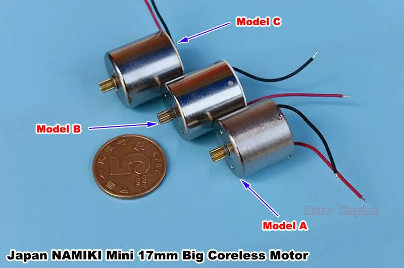 Японский намики микро 17 мм 5-полюсный большой Бессердечный двигатель постоянного