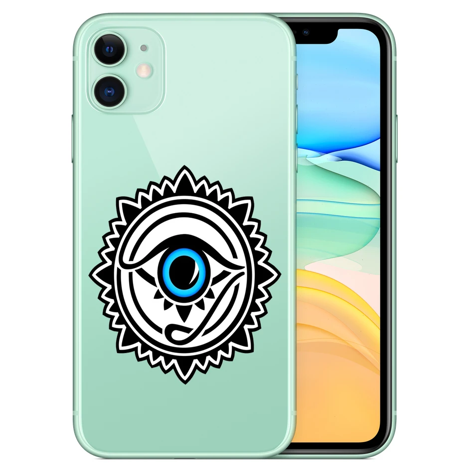 

Clear transparent Soft TPU Phone Case For iPhone 11 12 Pro MAX Evil Eye Aesthetic illustrations Cover for iPhone 7 8 6 XS XR MAX