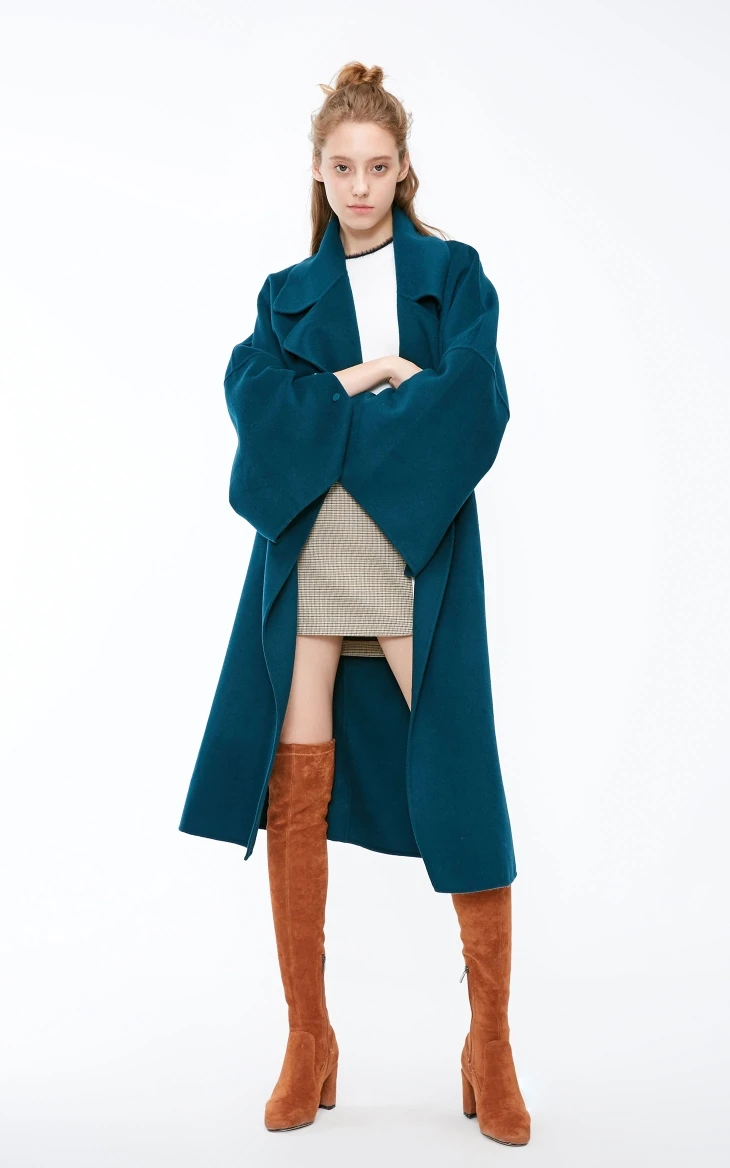 Vero Moda женское Новое двубортное длинное шерстяное пальто силуэта | 318327530