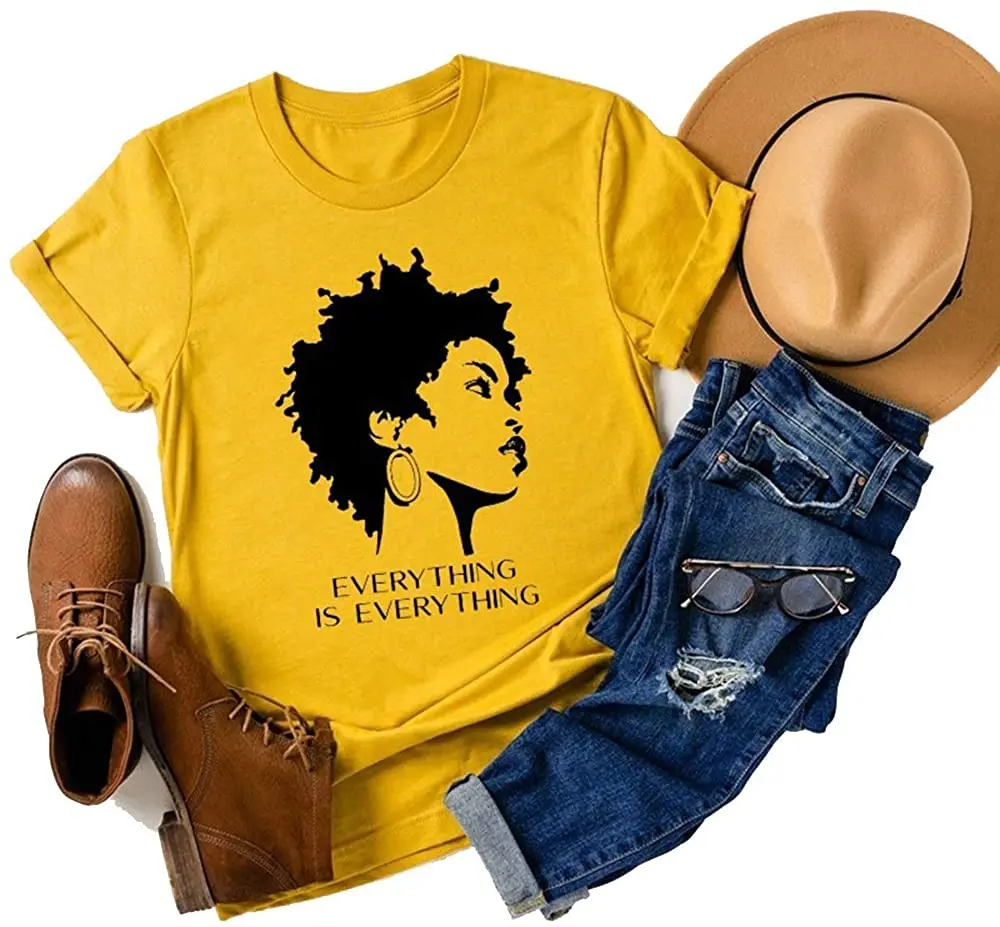 

Summer Tops Graphic Tees Music Tees Concert Shirt Black Power Black Girl Magic T-Shirt Afro Woman Black Girl Tee Afro Queen Tops