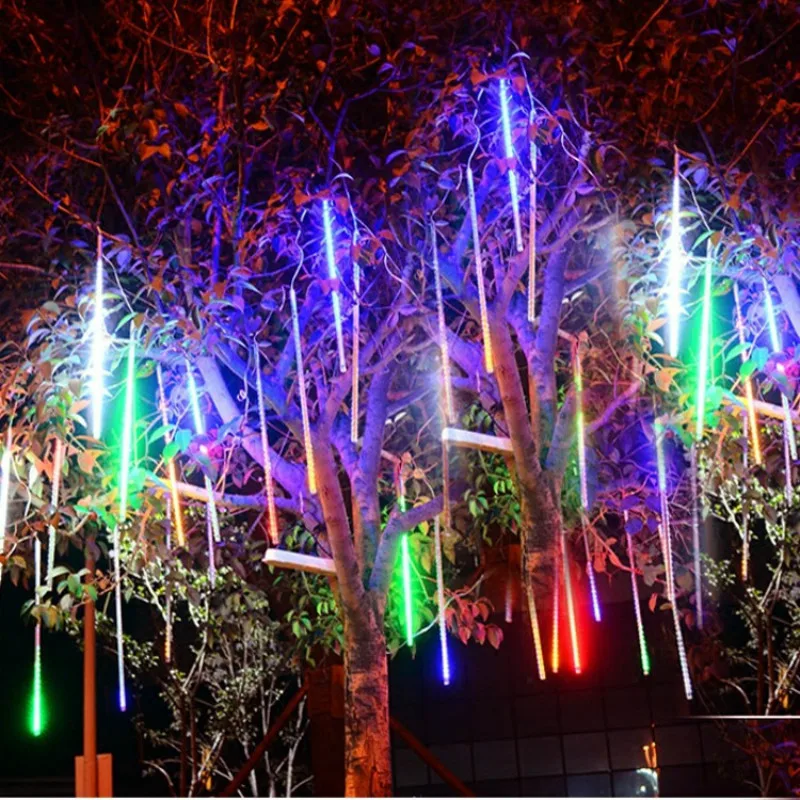 

30/50cm 8 Tube Outdoor Meteor Shower Rain LED String Lights Christmas Tree Decorations for Home Outdoor New Year Navidad Wedding