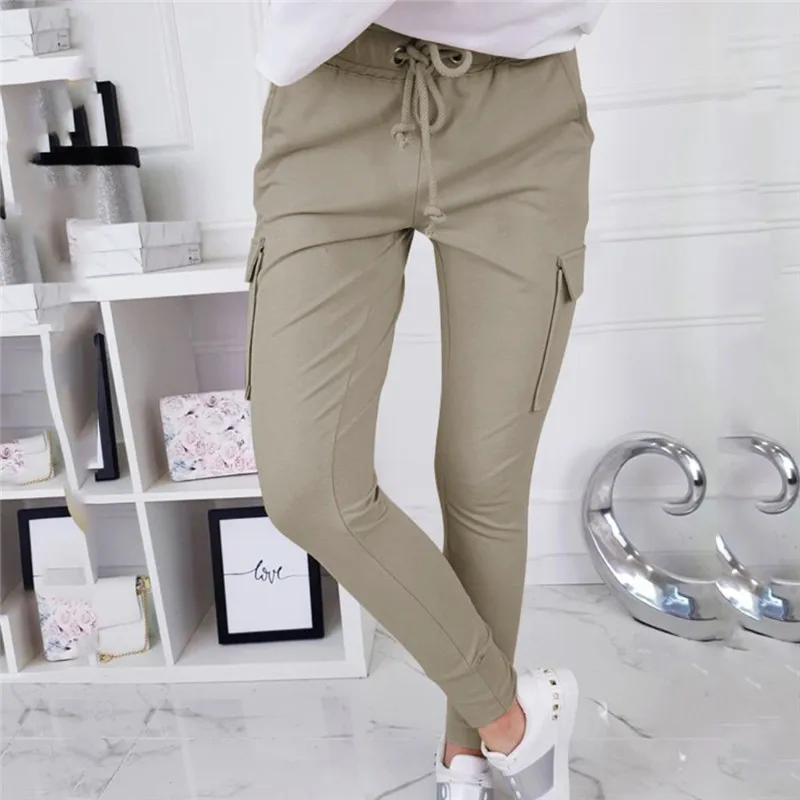 Классические женские брюки эластичные хлопковые размера плюс с высокой талией