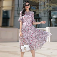 inmina 2021 new spring womens dress romantic light luxury foreign style show thin large silk french dress spring