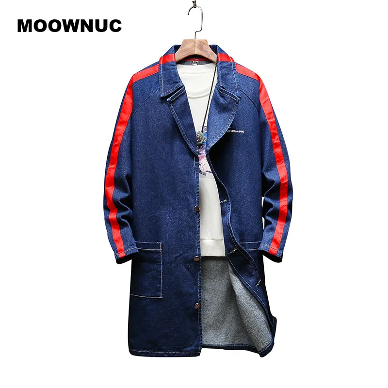MOOWNUC Мужской Хлопковый тренч мужские повседневные куртки ветровка длинная