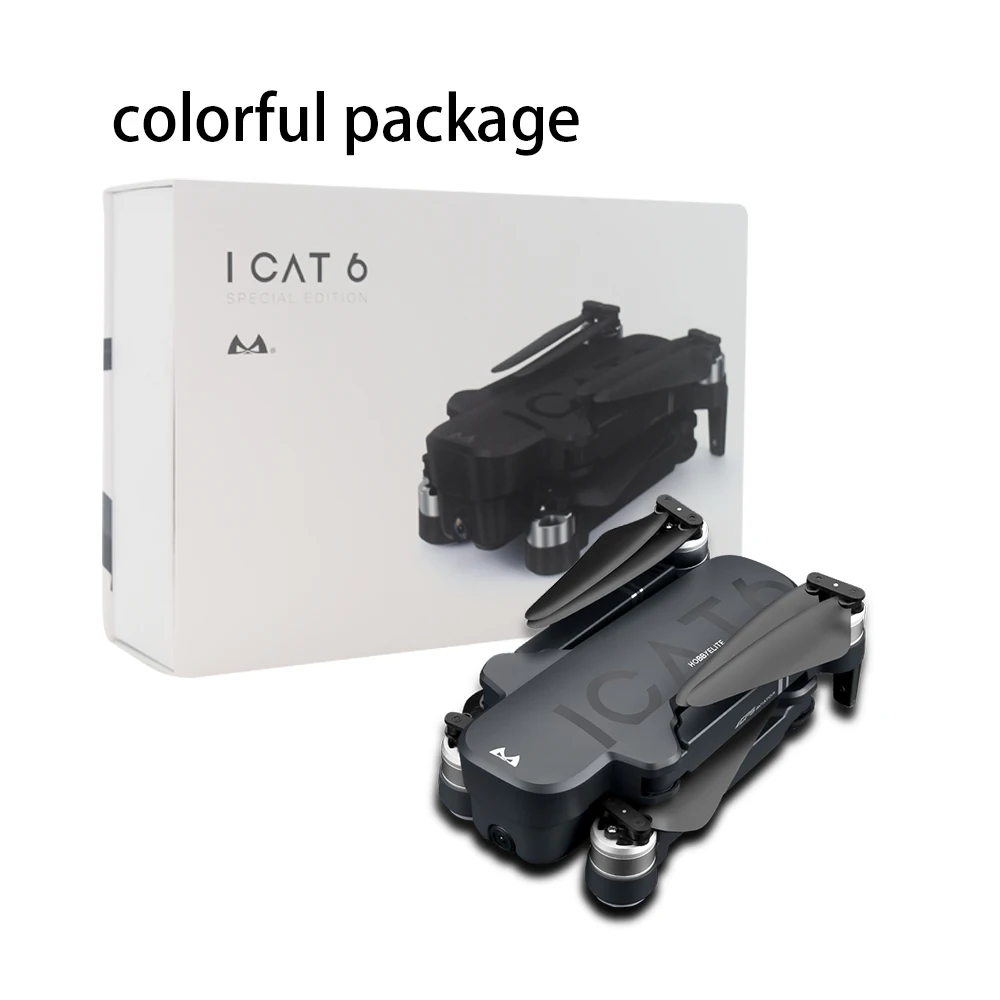 ICAT6 игрушки Дрон 4k дроны gps с камерой HD rc вертолет Профессиональный Дрон Селфи - Цвет: drone with color box