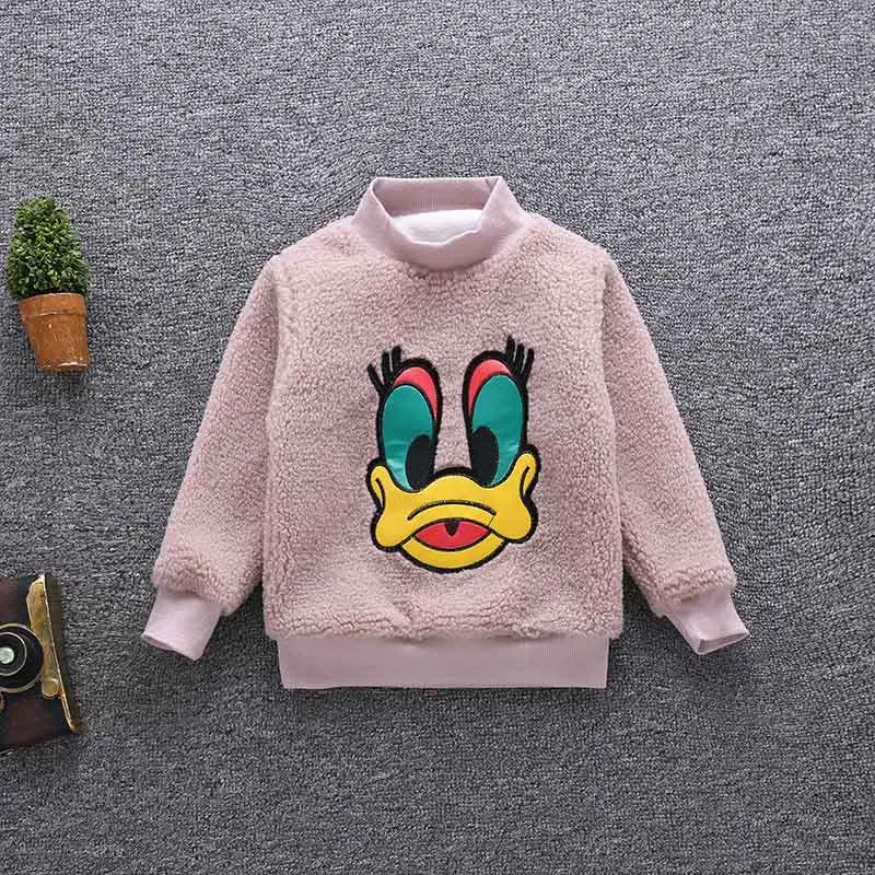Pink Duck VFOCHI/толстовки для девочек; зимний очень плотный детский пуловер с длинными рукавами; детская одежда с героями мультфильмов; толстовки унисекс для мальчиков и девочек - Цвет: Pink Duck
