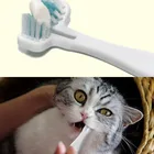 Недавно собака Зубная щётка Двойные головки зубы очиститель со щеткой ПЭТ освежитель дыхания Уход за полостью рта для собак кошек MK