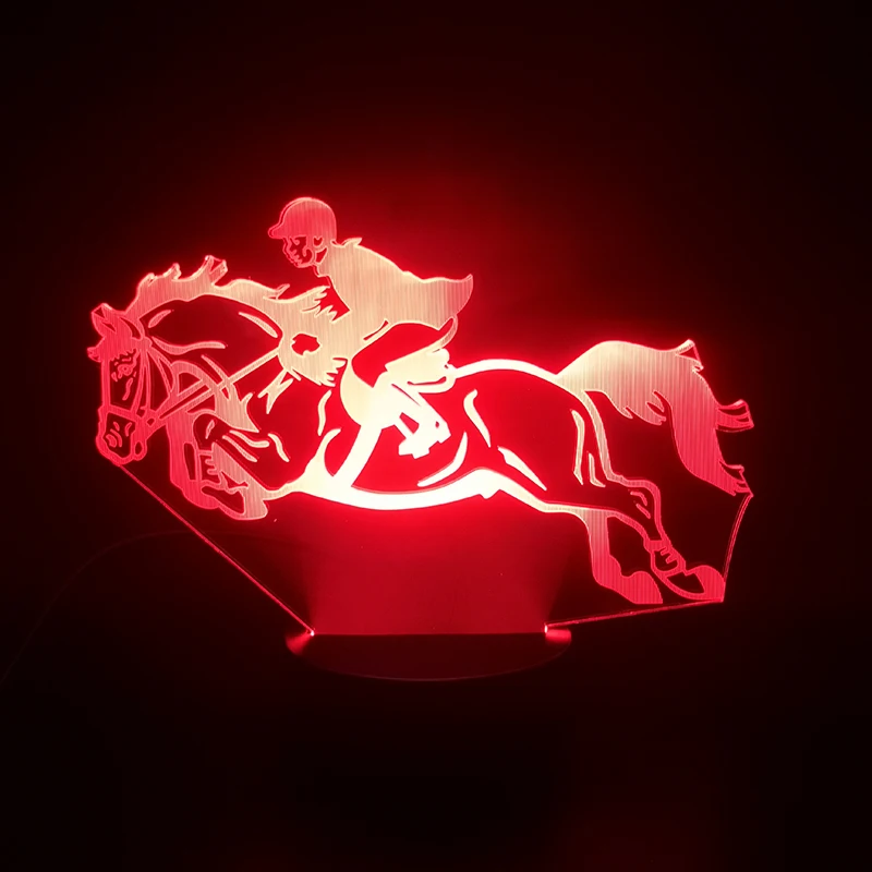 Скачки спортивные 3D лампа яркие базовые Батарея приведенный в действие Цвет