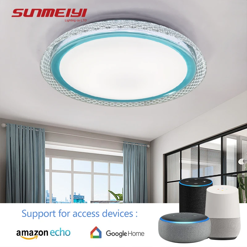 Современные RGB Светодиодные потолочные светильники Красочные Потолочные с Bluetooth