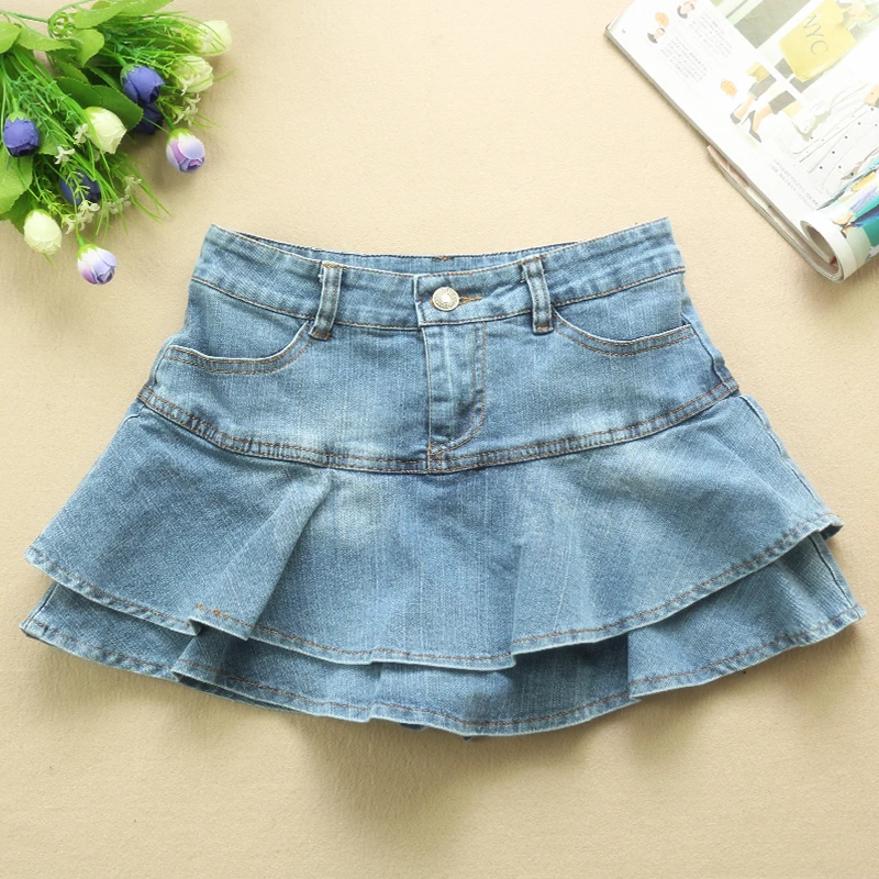 

2021 Summer Low Waist A Line Denim Skirt Women Sexy Pleated Mini Jeans Skirts Korean Style Casual Faldas Mujer