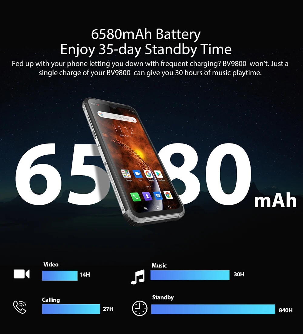 Blackview BV9800 48MP Camera Smartphone 6.3&quotFHD Screen IP68 Waterproof P70 Android 9.0 6GB+128GB Wireless Charging Mobile Phone |