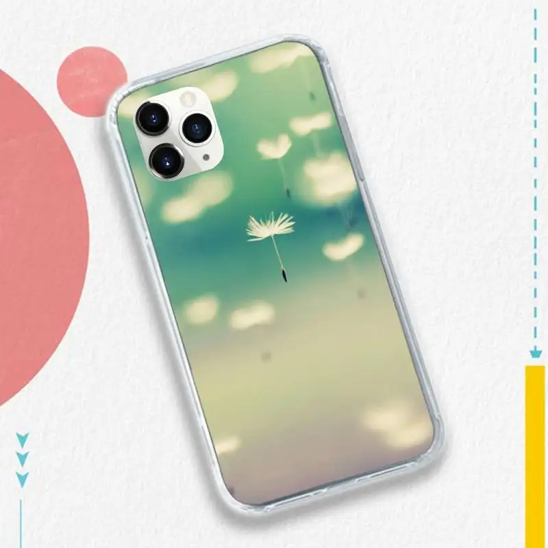 

flower Dandelion Ink Drawing Phone Case for iPhone 11 12 pro XS MAX 8 7 6 6S Plus X 5S SE 2020 XR
