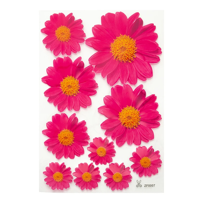 

10pcs Daisy Flowers Wall Sticker for Home Background Decoration DIY Window Door Wallpaper Removable Waterproof Flower Stickers