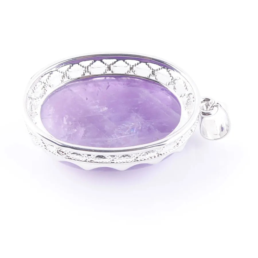 WOJIAER Милая летняя яйцо Форма украшения подвеска на цепочке камень аметист