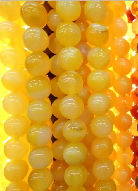 

8mm Round Yellow Carnelian Beads Natural Stone Beads