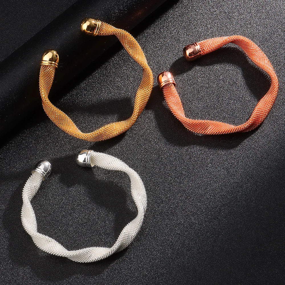 

3 Colors Bracelets for Women Unusual Design Copper Cuff Bangle Jewelry Set Girls Bohemian Hand Bracelet Birthday Party Gifts